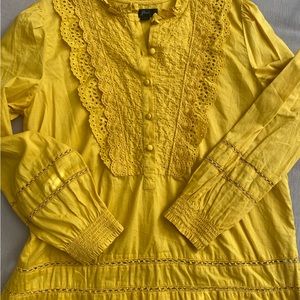 JCrew cotton blouse in mustard